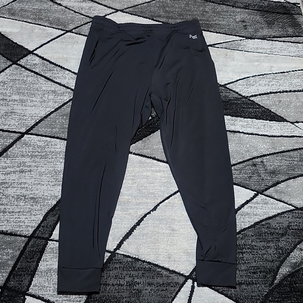 VS PINK ACTIVE 2022 BLACK REFLECTIVE LOGO JOGGERS XL